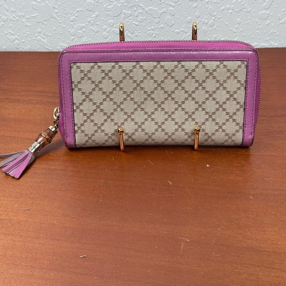 Gucci Diamante Bamboo Zippy Wallet - Picture 1 of 12